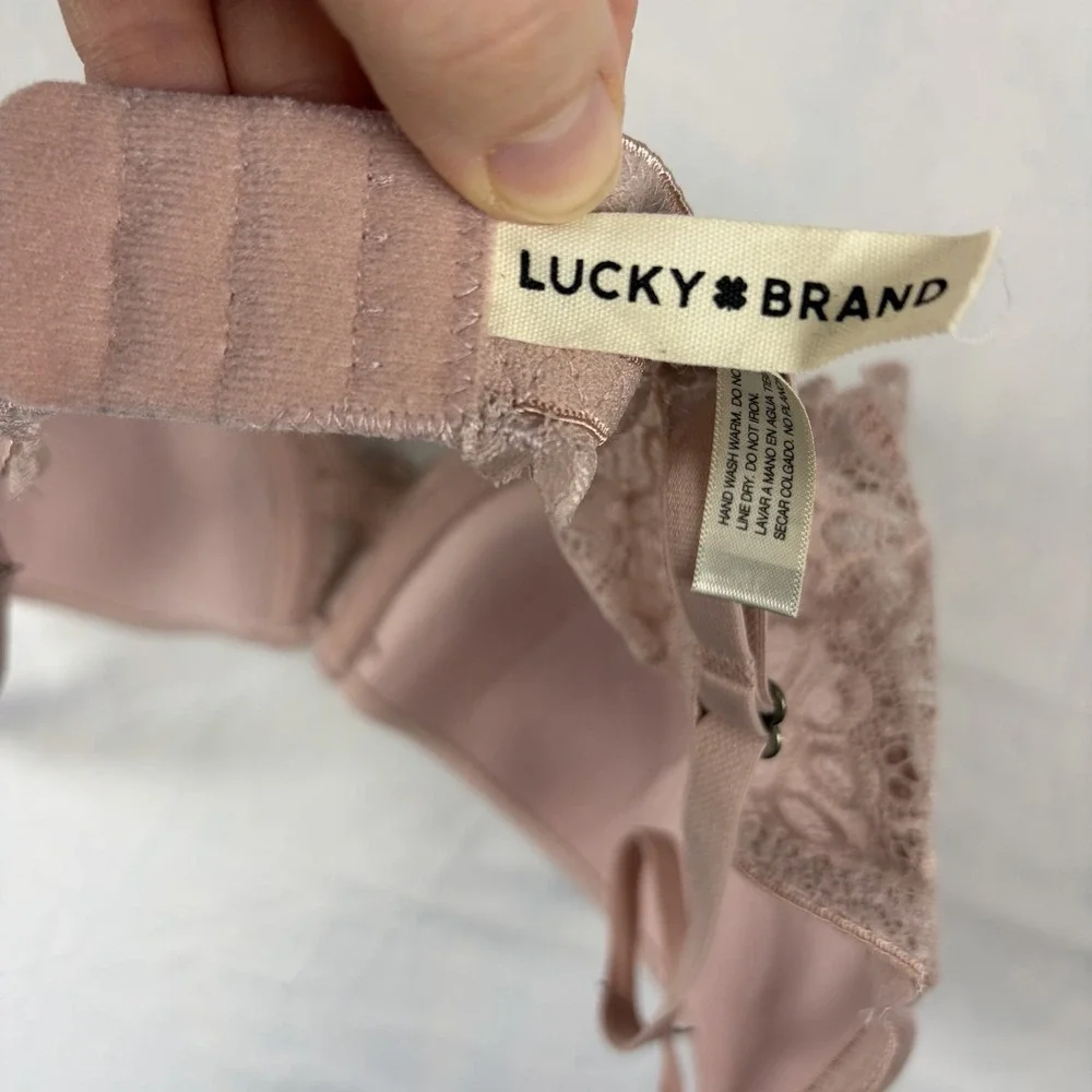 Lucky Brand Women's Lace Bra Muted Nude Pink Size 34C NWOT‎